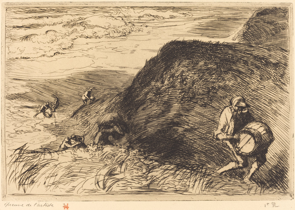 Wreckers, Saint-Jean-de-Monts (Pilleurs d'epaves, Saint-Jean-de-Monts) by Auguste Lepère (French, 1849 - 1918), 16X12"(A3)Poster Print