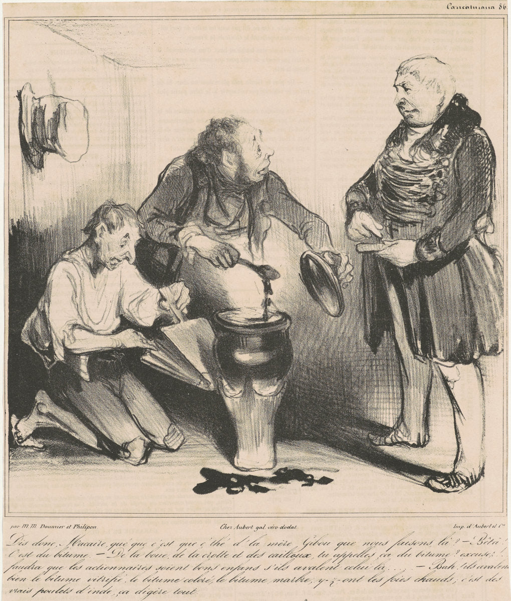 Dis donc, Macaire, qué que c'est que c'thé... by Honoré Daumier (French, 1808 - 1879), 16X12"(A3)Poster Print