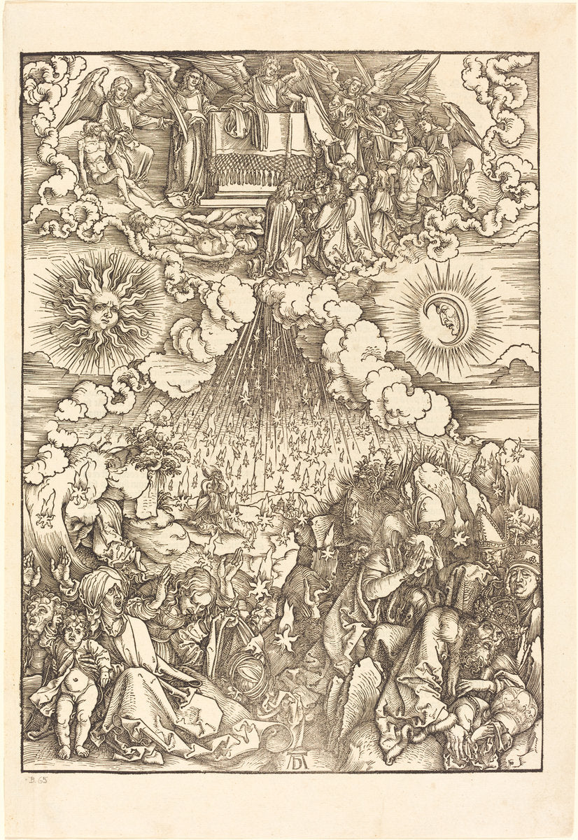 The Opening of the Fifth and Sixth Seal by Albrecht Dürer (German, 1471 - 1528), 16X12"(A3)Poster Print