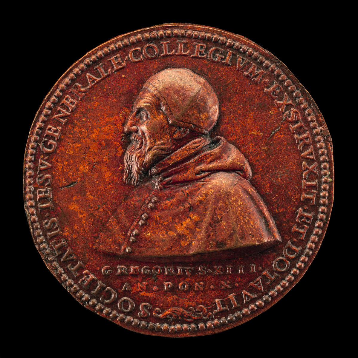 Gregory XIII (Ugo Buoncompagni, 1502-1585), Pope 1572 [obverse] by Bartolomeo Argenterio (Roman, died 1591), 16X12"(A3)Poster Print