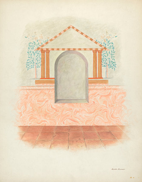 Wall Painting: Restoration Drawing by Edith Towner (American, active c. 1935), 16X12"(A3)Poster Print