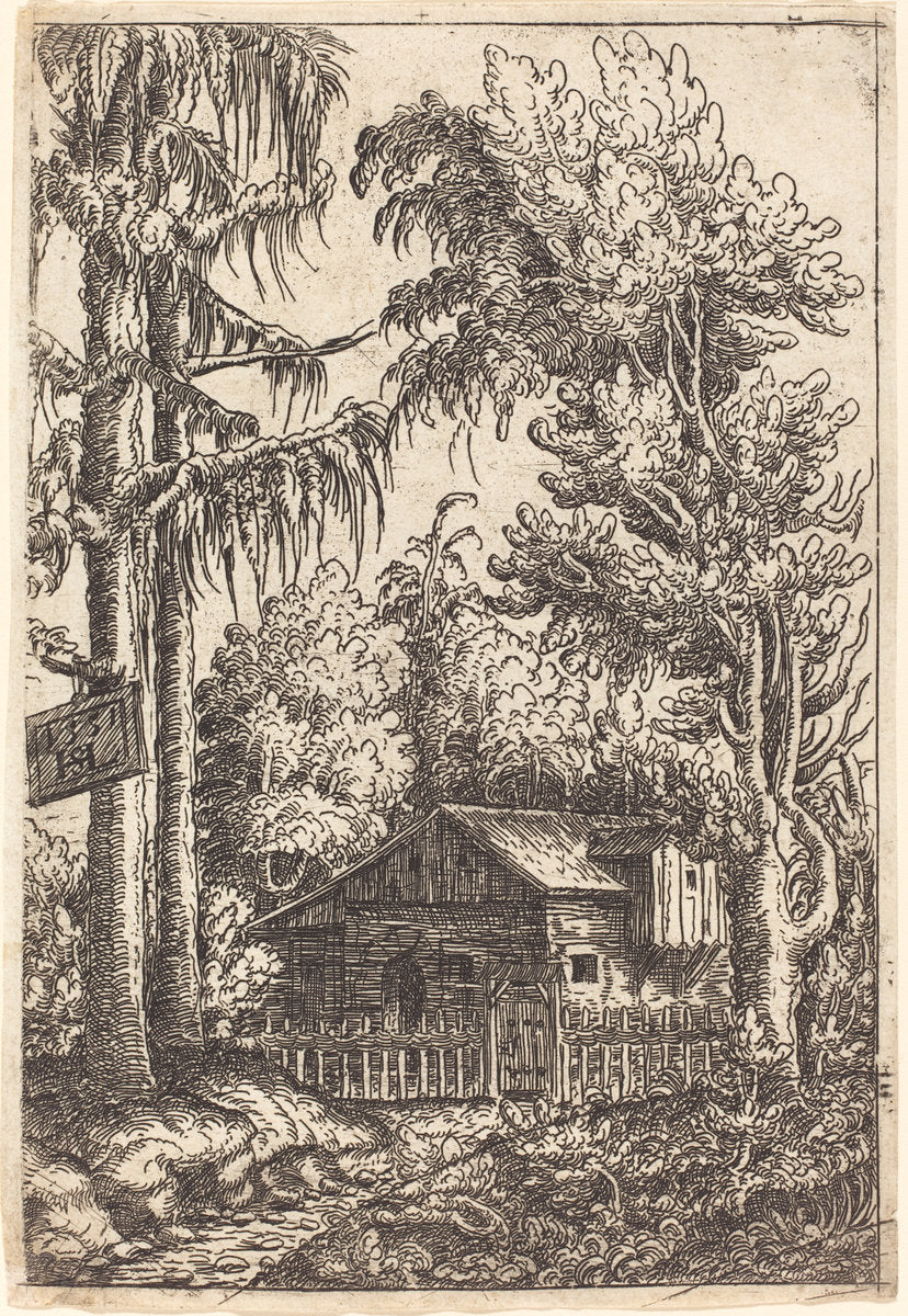 Landscape with View of a Farmer's Cottage by Hanns Lautensack (German, 1524 - 1561/1566), 16X12"(A3)Poster Print