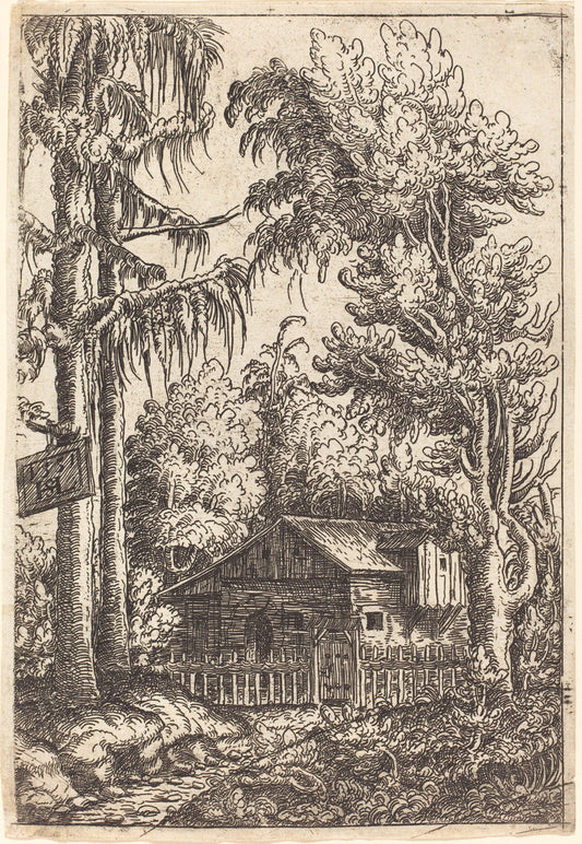 Landscape with View of a Farmer's Cottage by Hanns Lautensack (German, 1524 - 1561/1566), 16X12"(A3)Poster Print