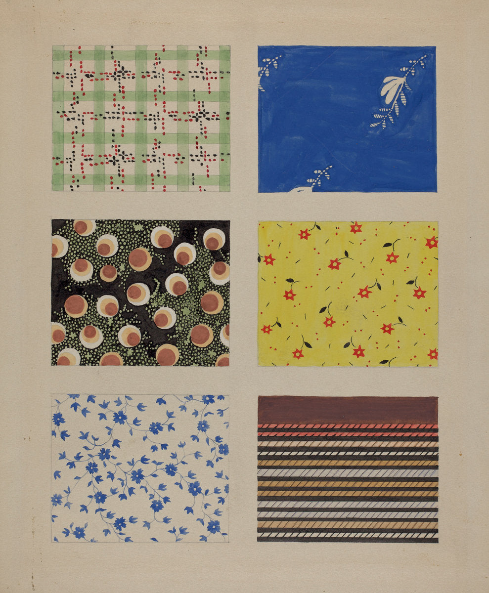 Quilt Patches by Dorothy Posten (American, active c. 1935), 16X12"(A3)Poster Print