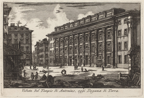 The Hadrianeum by Laura Piranesi after Giovanni Battista Piranesi (Italian, c. 1755 - 1785), 16X12"(A3)Poster Print