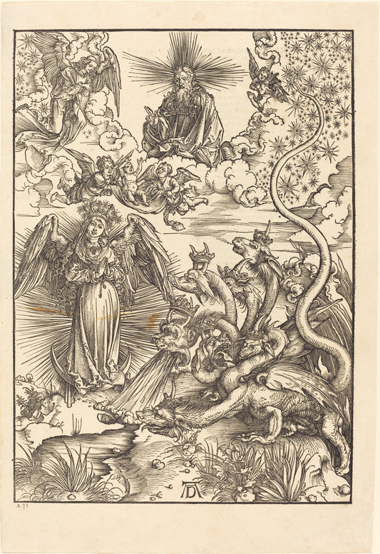 The Apocalyptic Woman by Albrecht Dürer (German, 1471 - 1528), 16X12"(A3)Poster Print