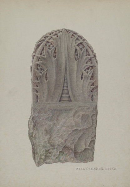 Stone Gate Post by Rose Campbell-Gerke (American, born 1882), 16X12"(A3)Poster Print