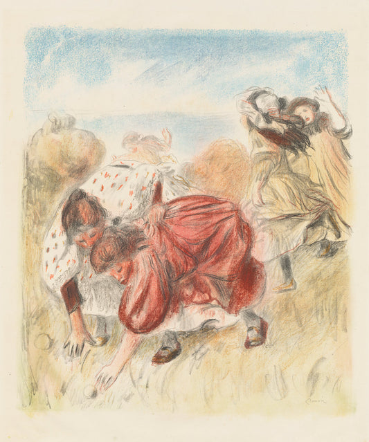 Children Playing Ball (Enfants jouant a la balle) by Auguste Renoir (French, 1841 - 1919), 16X12"(A3)Poster Print