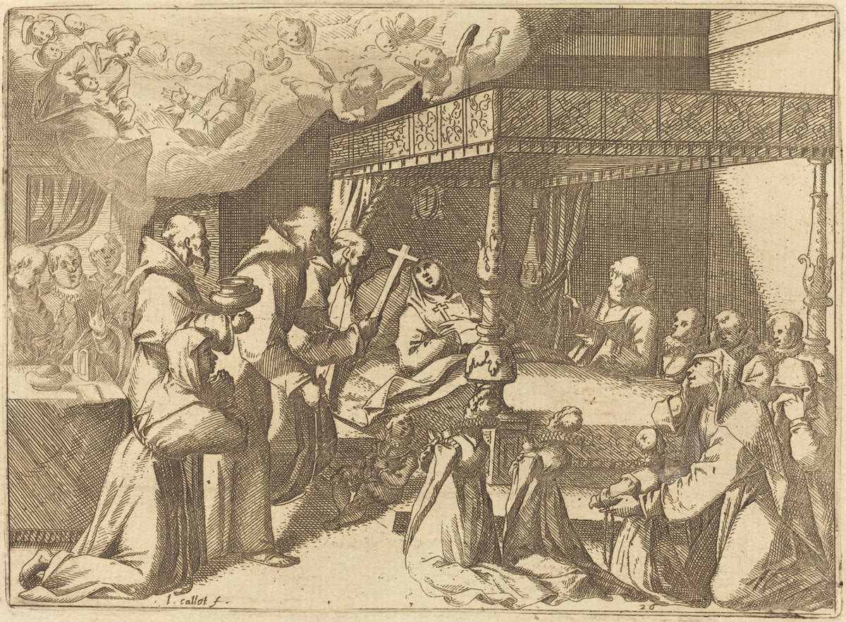 The Death of the Queen by Jacques Callot (French, 1592 - 1635), 16X12"(A3)Poster Print