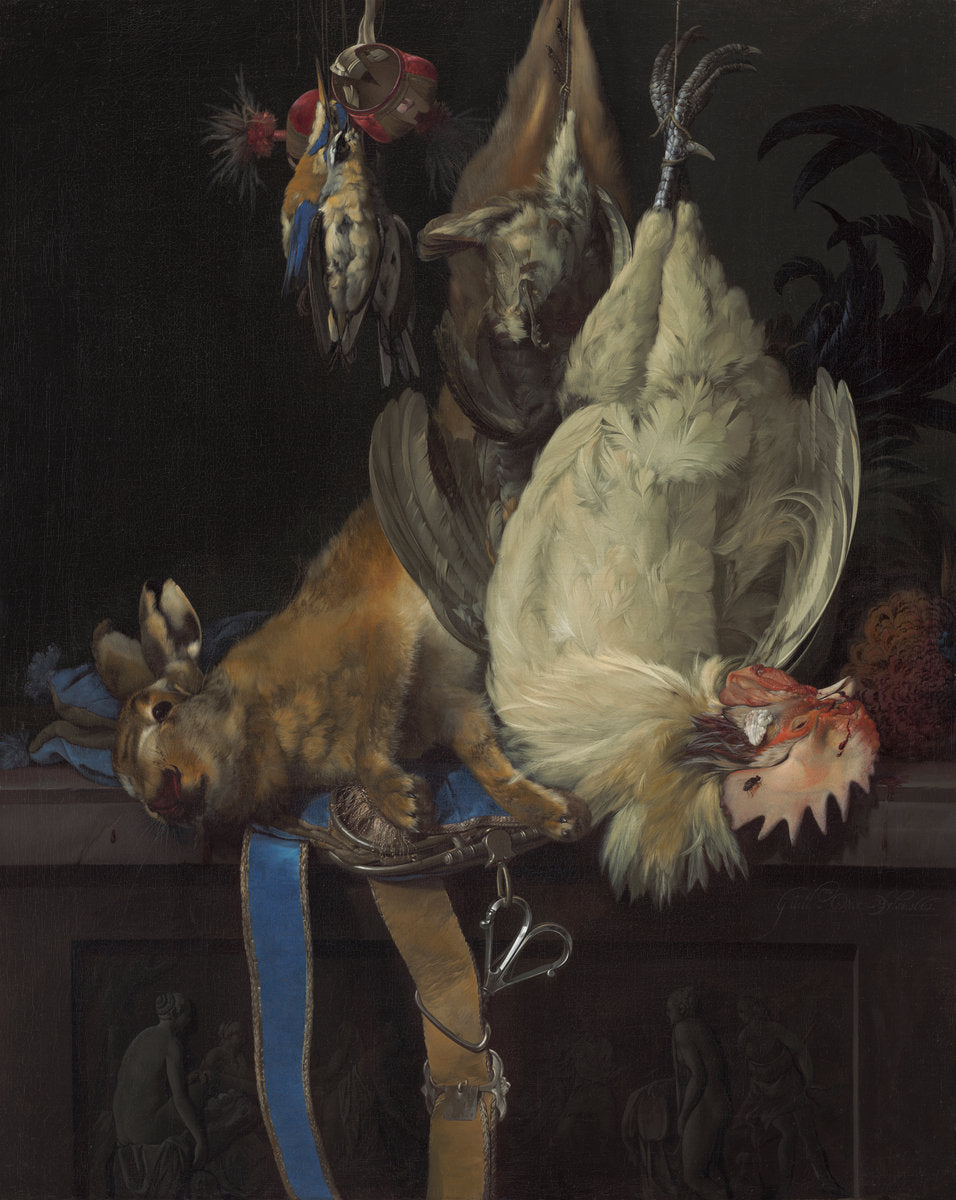 Still Life with Dead Game by Willem van Aelst (Dutch, 1627 - 1683), 16X12"(A3)Poster Print