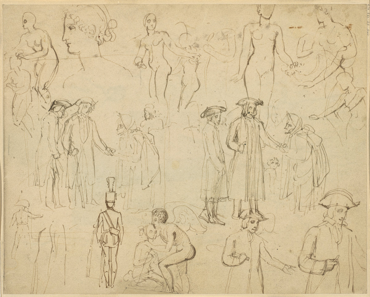 Roger de Coverley and the Gypsies [verso] by Thomas Stothard (British, 1755 - 1834), 16X12"(A3)Poster Print