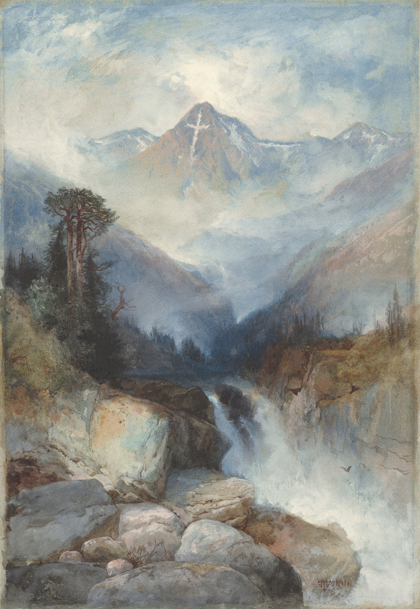Mountain of the Holy Cross by Thomas Moran (American, born England, 1837 - 1926), 16X12"(A3)Poster Print