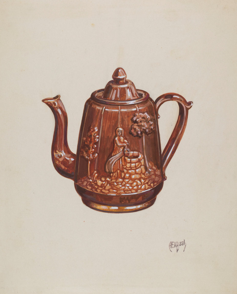 Teapot by Rex F. Bush (American, active c. 1935), 16X12"(A3)Poster Print