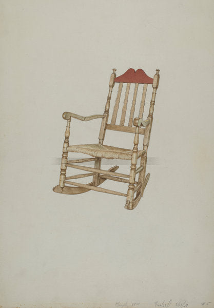 Rocking Chair by Henry Murphy (American, active c. 1935), 16X12"(A3)Poster Print