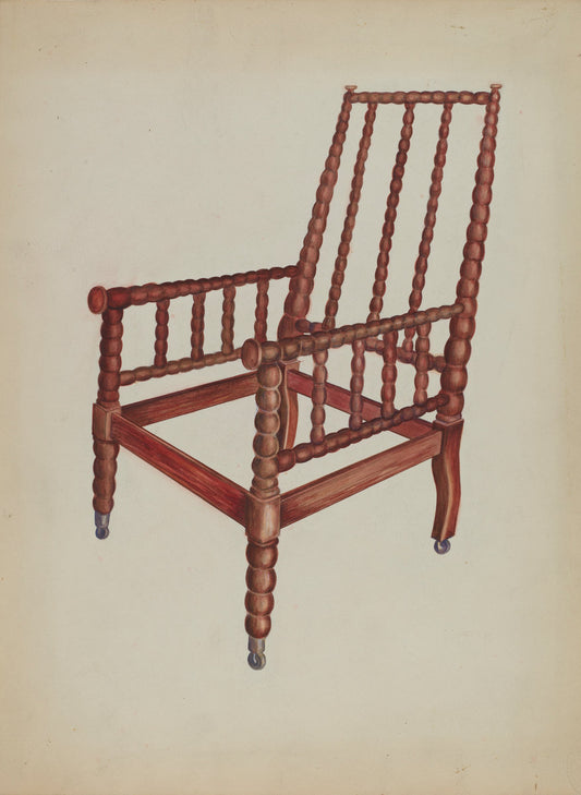 Spool Armchair by Ella Josephine Sterling (American, active c. 1935), 16X12"(A3)Poster Print