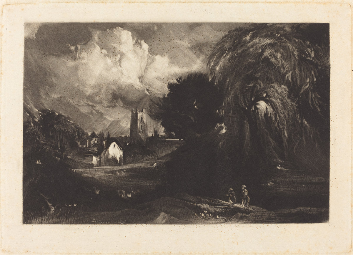 Stoke-by-Neyland by David Lucas after John Constable (British, 1802 - 1881), 16X12"(A3)Poster Print