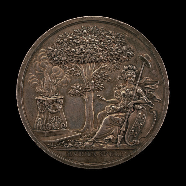 Minerva Encouraging the State [reverse] by Johann Christian Marmé (Dutch, active 1741 - 1757), 16X12"(A3)Poster Print
