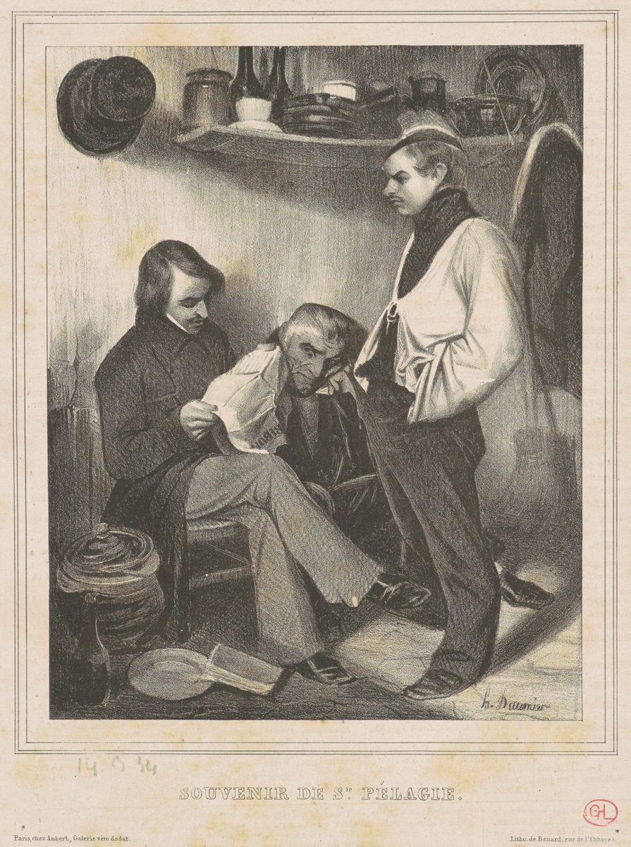 Souvenir de Ste. Pélagie by Honoré Daumier (French, 1808 - 1879), 16X12"(A3)Poster Print