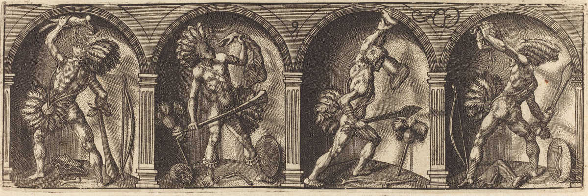 Les divers pourtraicts et figures IX by Master AD (French, active c. 1600), 16X12"(A3)Poster Print