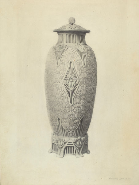 Robineau Scarab Vase by Richard Whitaker (American, active c. 1935), 16X12"(A3)Poster Print