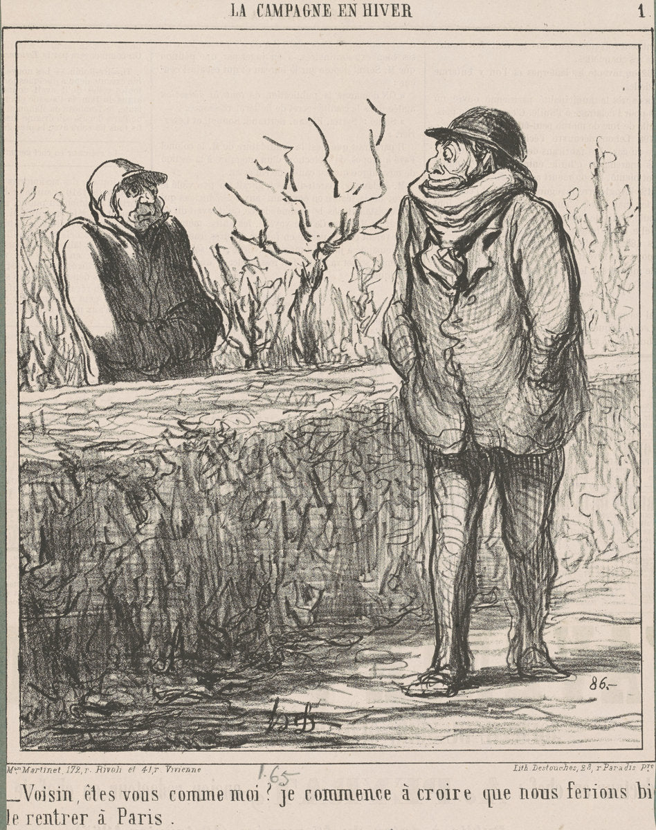 Voisin, êtres-vous comme moi? ... by Honoré Daumier (French, 1808 - 1879), 16X12"(A3)Poster Print