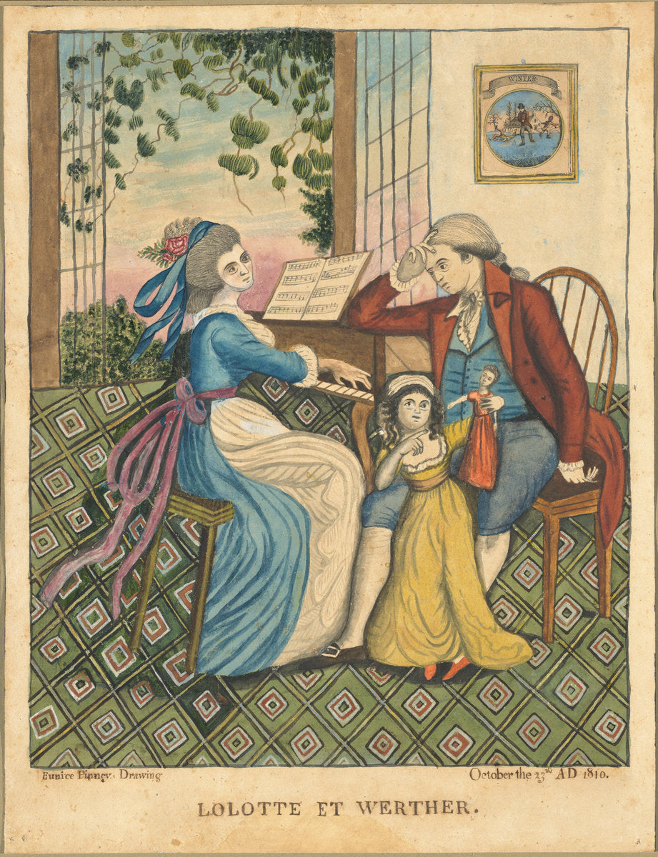 Lolotte and Werther by Eunice Pinney (American, 1770 - 1849), 16X12"(A3)Poster Print