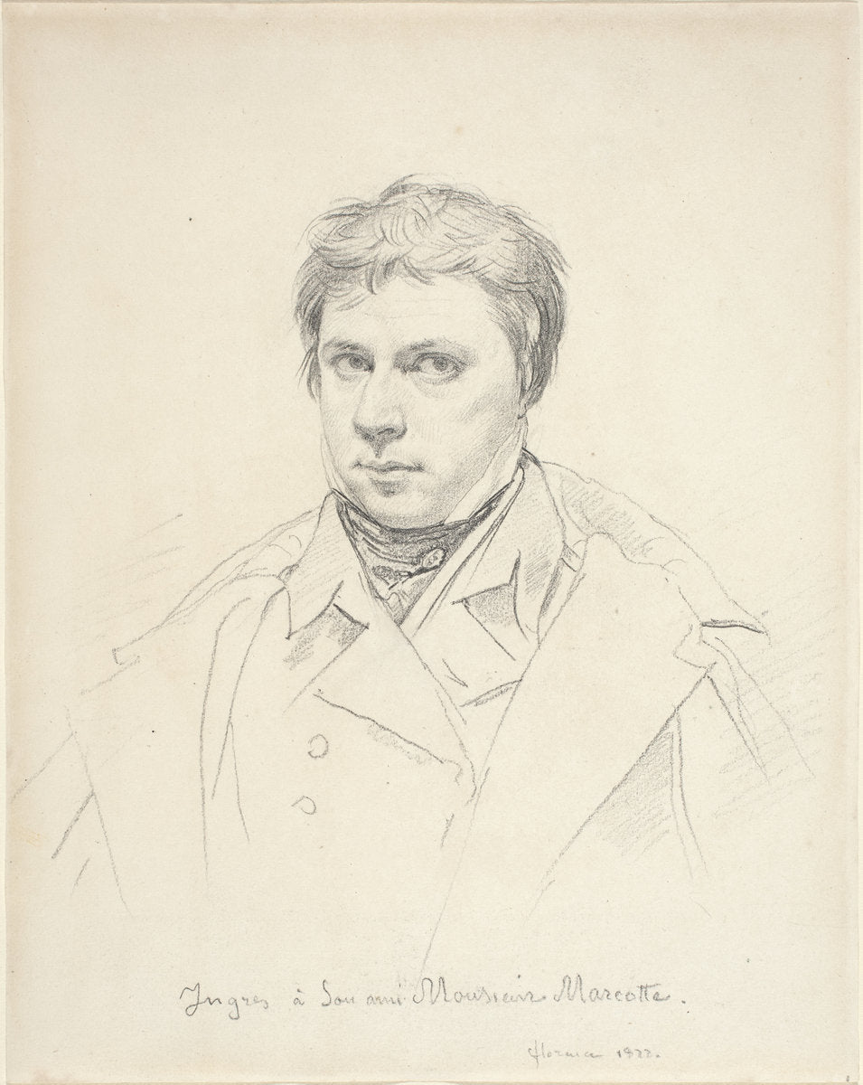 Self-Portrait by Jean-Auguste-Dominique Ingres (French, 1780 - 1867), 16X12"(A3)Poster Print