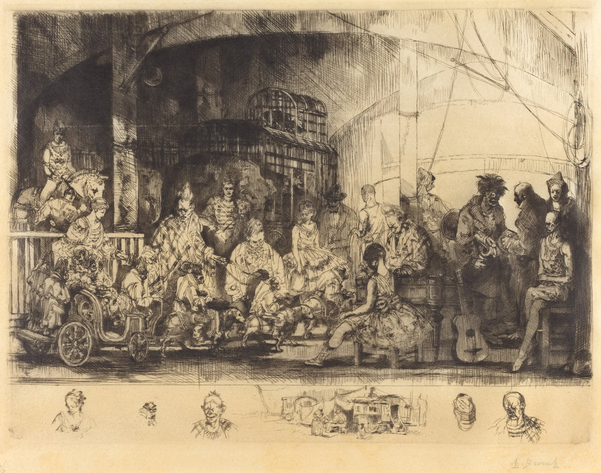 Frattelini Circus by Auguste Brouet (French, 1872 - 1941), 16X12"(A3)Poster Print