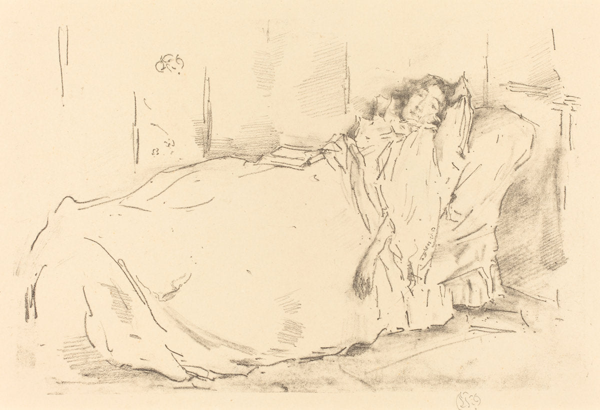 The Siesta by James McNeill Whistler (American, 1834 - 1903), 16X12"(A3)Poster Print