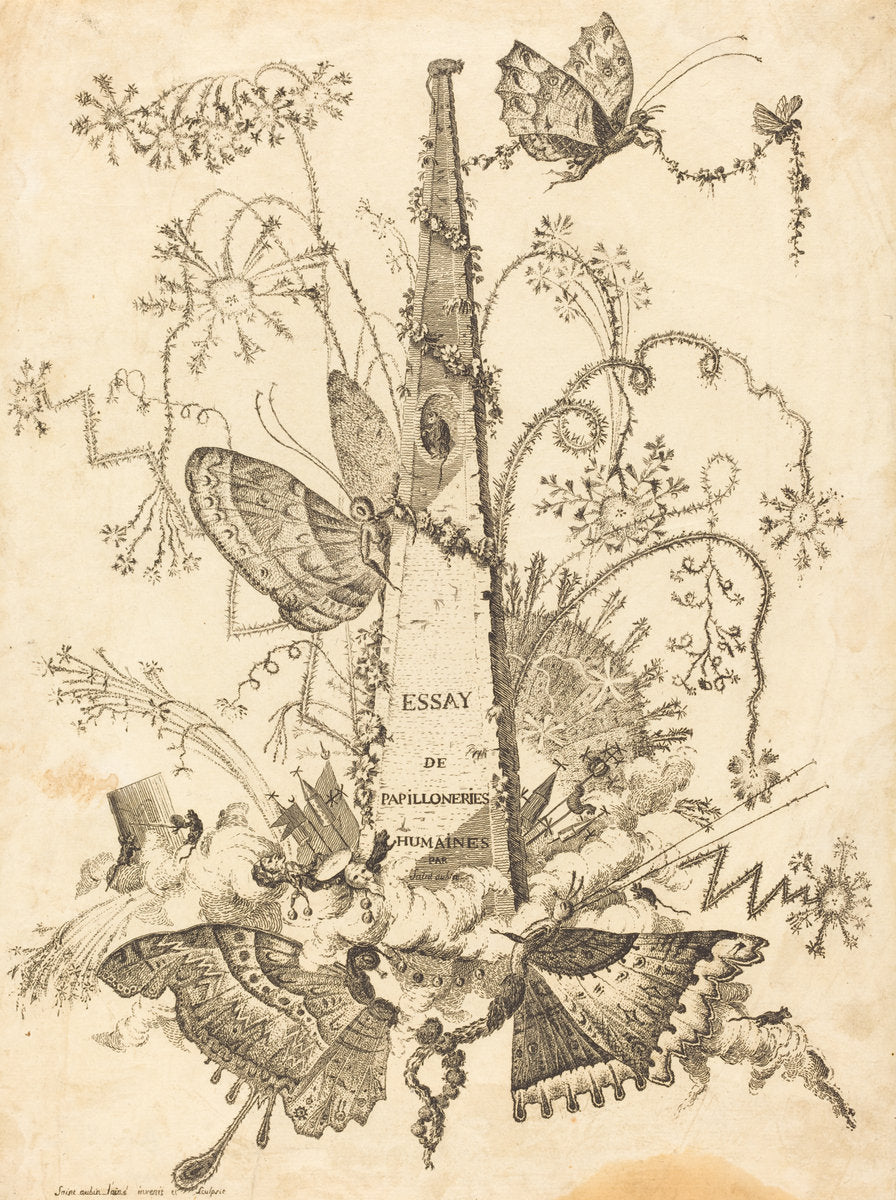Titre by Charles Germain de Saint-Aubin (French, 1721 - 1786), 16X12"(A3)Poster Print