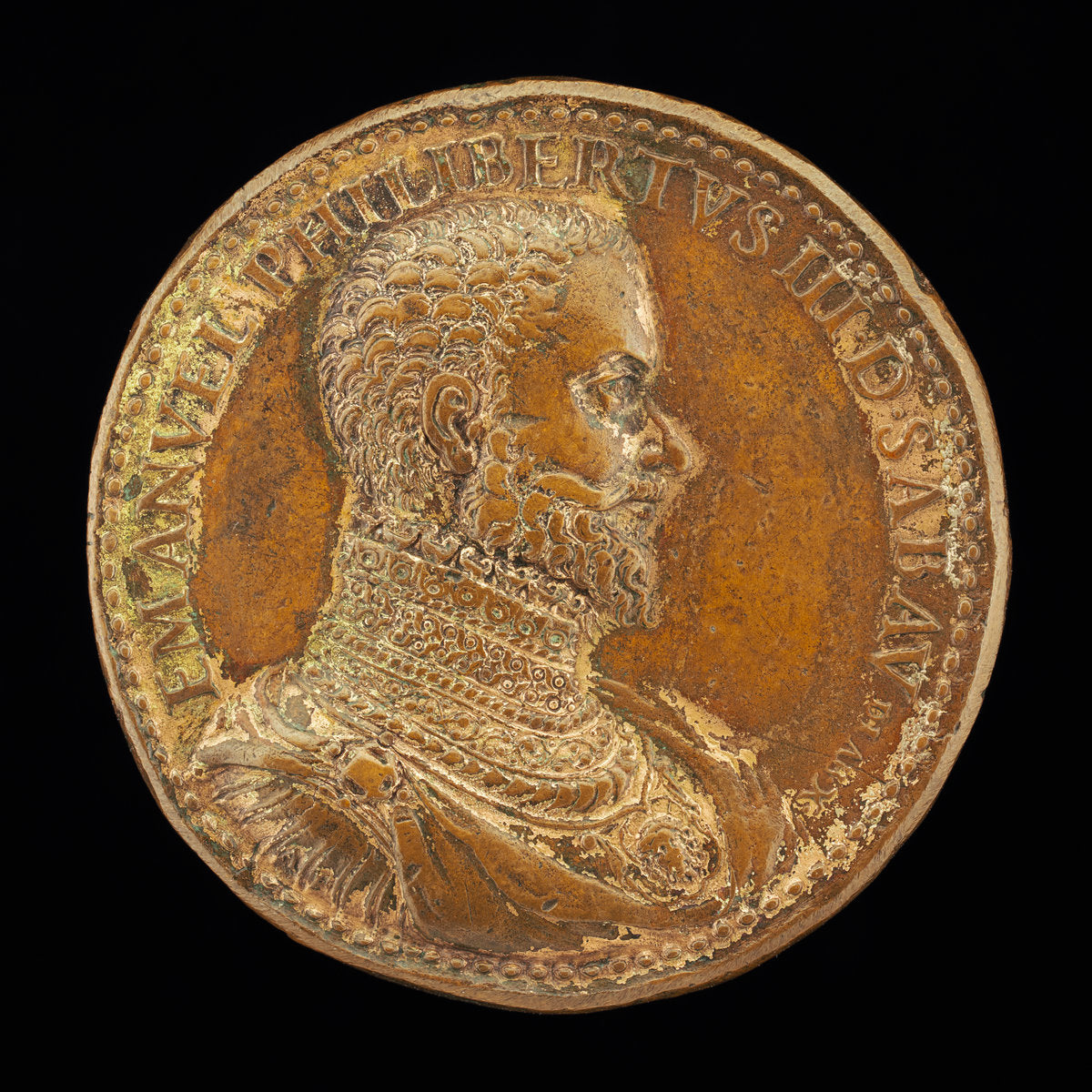 Emanuele Filiberto, 1528-1580, 10th Duke of Savoy 1553 [obverse] by Il Grechetto (Italian, active 1538/1564), 16X12"(A3)Poster Print
