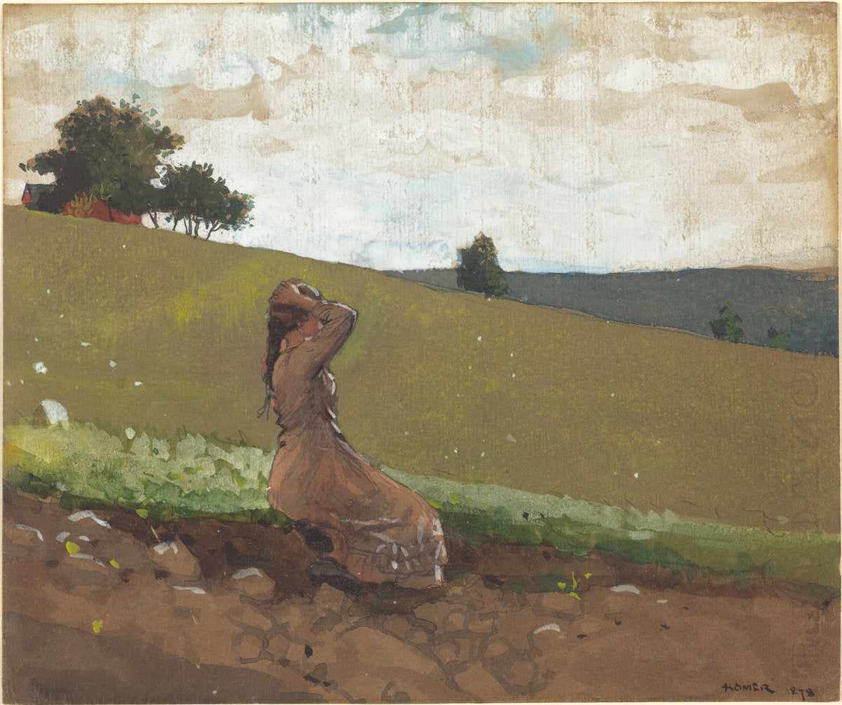 The Green Hill by Winslow Homer (American, 1836 - 1910), 16X12"(A3)Poster Print
