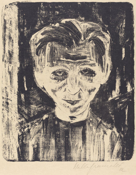 Self-Portrait by Walter Gramatté (German, 1897 - 1929), 16X12"(A3)Poster Print