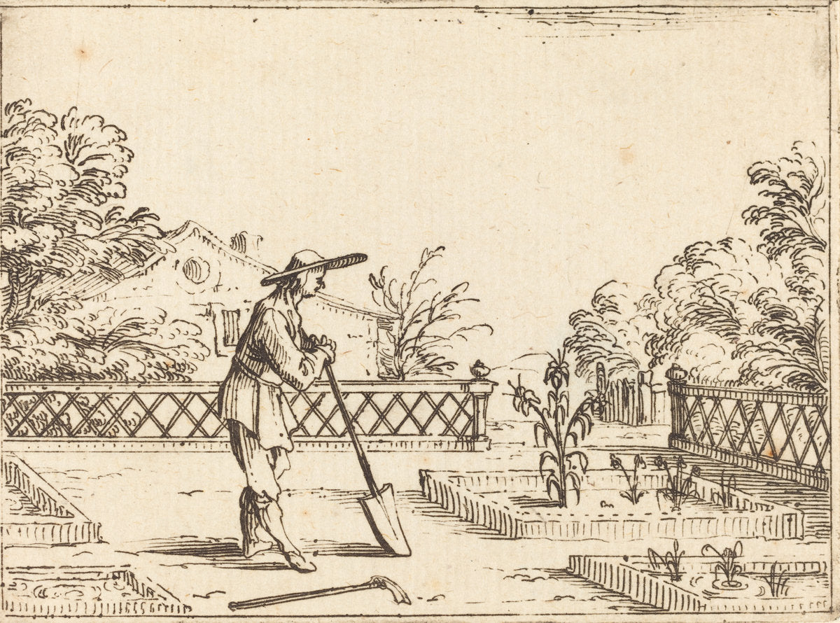 The Gardener by Jacques Callot (French, 1592 - 1635), 16X12"(A3)Poster Print