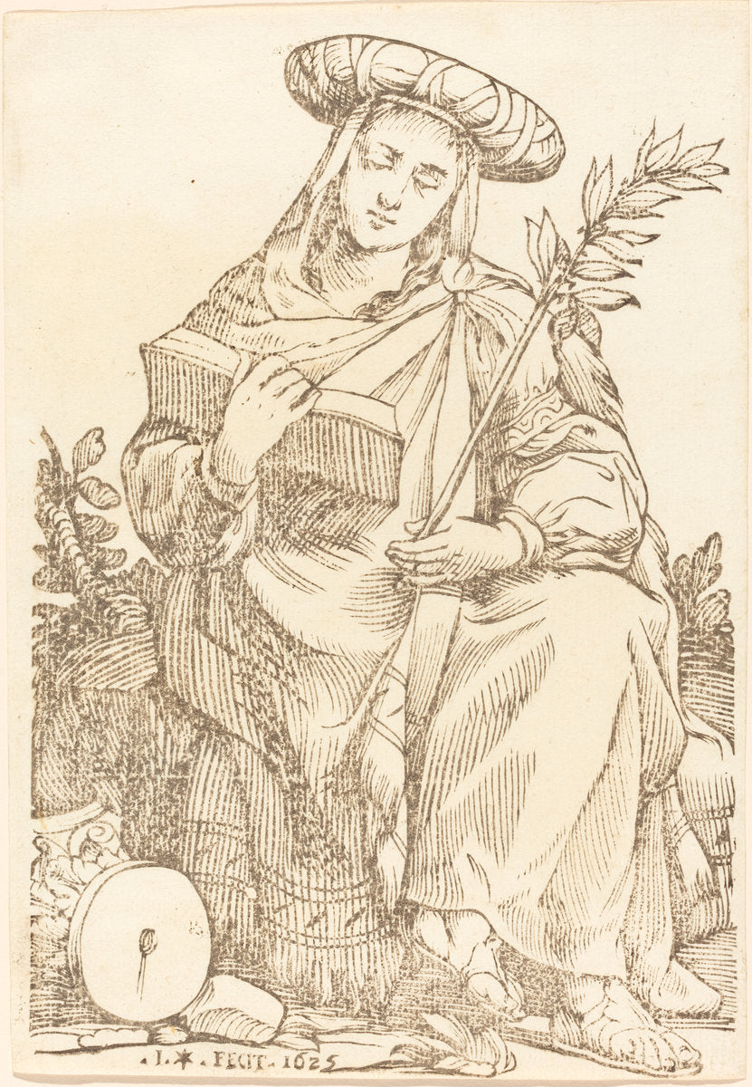 Sibylla Libyca by Jacques Stella (French, 1596 - 1657), 16X12"(A3)Poster Print