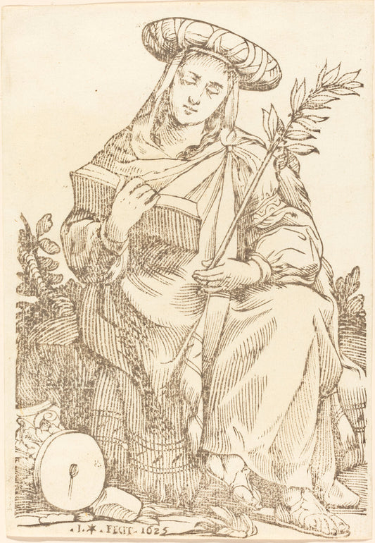 Sibylla Libyca by Jacques Stella (French, 1596 - 1657), 16X12"(A3)Poster Print