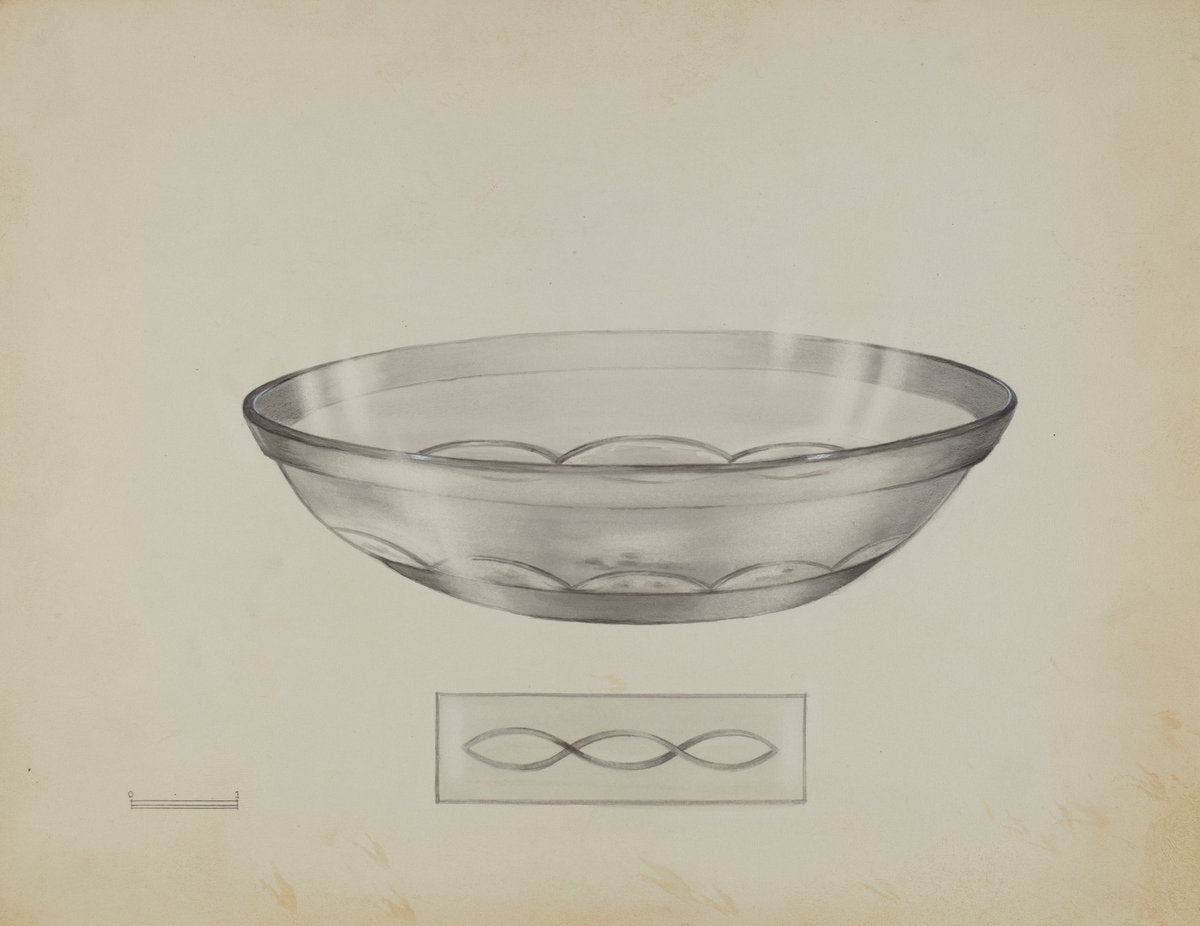 Shallow Dish by John Tarantino (American, active c. 1935), 16X12"(A3)Poster Print