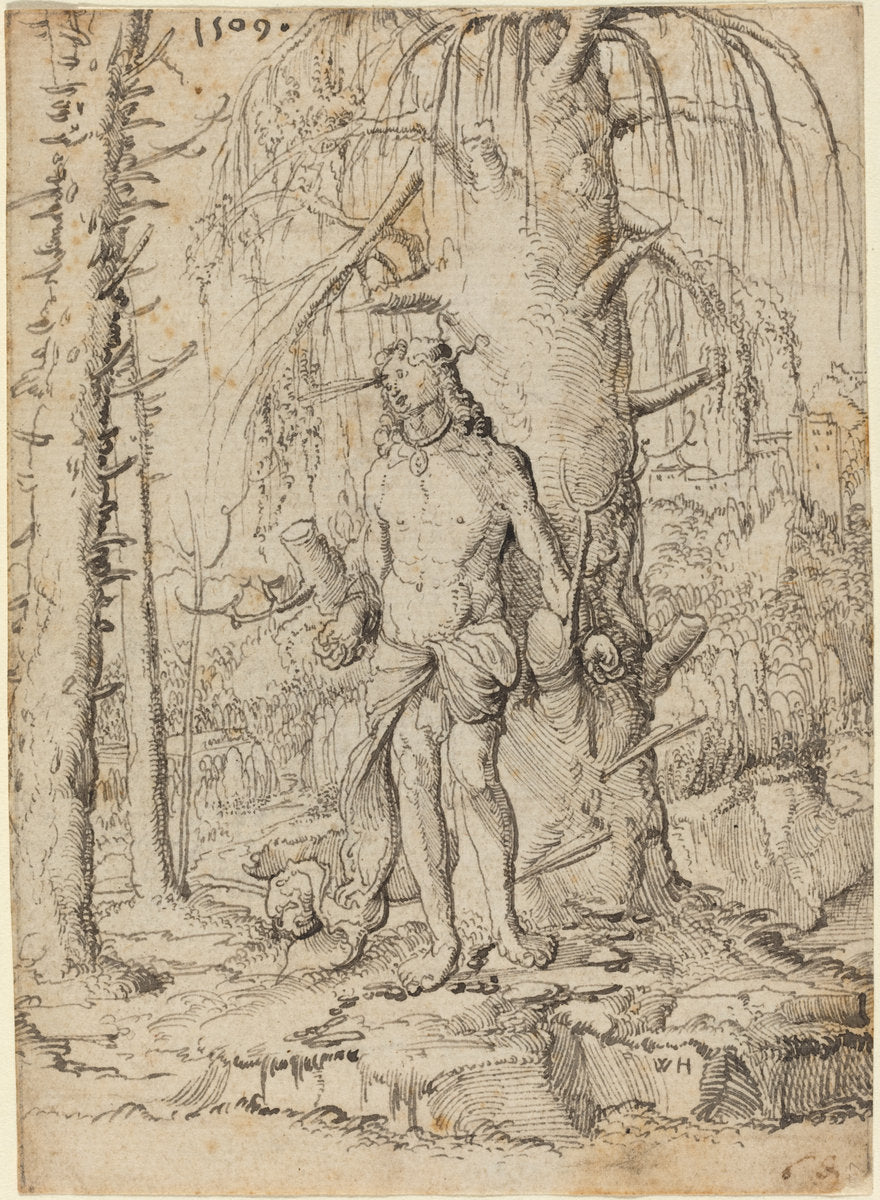 Saint Sebastian by Wolf Huber (German, c. 1485/1490 - 1553), 16X12"(A3)Poster Print