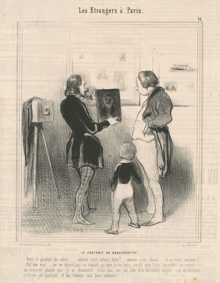 Le portrait au daguéréotype by Honoré Daumier (French, 1808 - 1879), 16X12"(A3)Poster Print