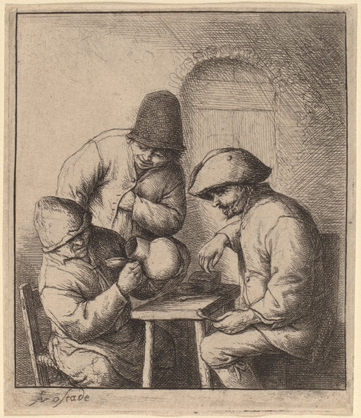 The Empty Jug by Adriaen van Ostade (Dutch, 1610 - 1685), 16X12"(A3)Poster Print