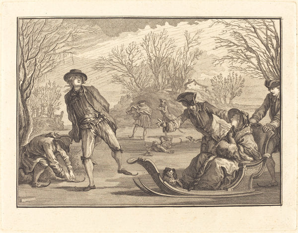 L'hiver by Joseph de Longueil after Charles Eisen (French, 1730 - 1792), 16X12"(A3)Poster Print