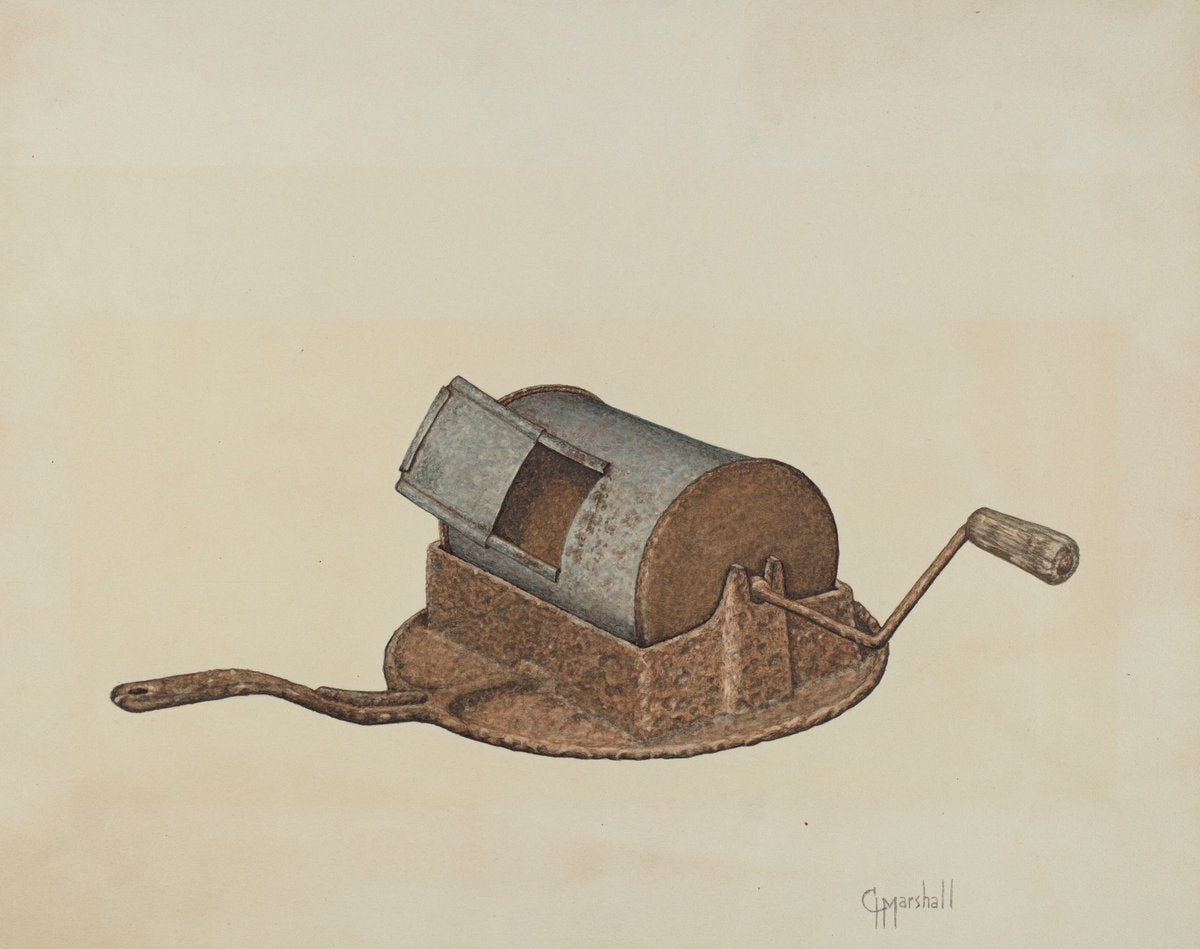 Coffee Roaster by Claude Marshall (American, active c. 1935), 16X12"(A3)Poster Print