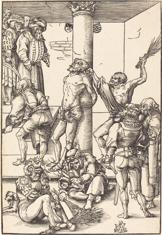 The Flagellation by Lucas Cranach the Elder (German, 1472 - 1553), 16X12"(A3)Poster Print