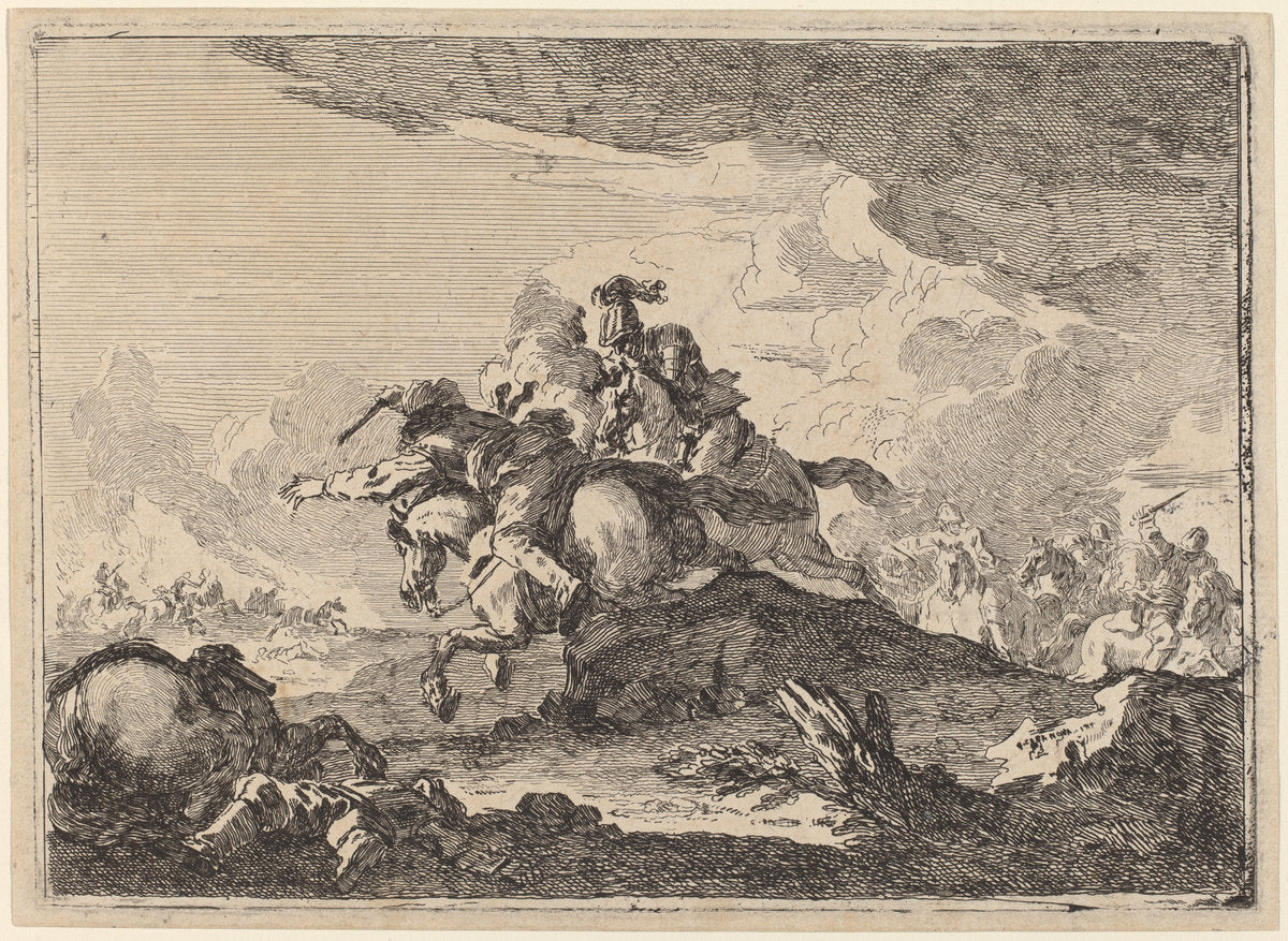 Cavalry Battle by Francesco Casanova (Italian, c. 1732/1733 - 1803), 16X12"(A3)Poster Print
