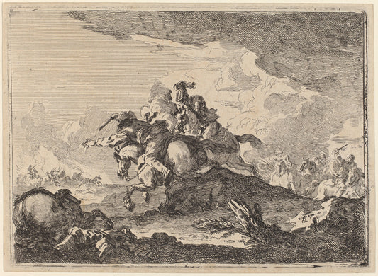 Cavalry Battle by Francesco Casanova (Italian, c. 1732/1733 - 1803), 16X12"(A3)Poster Print