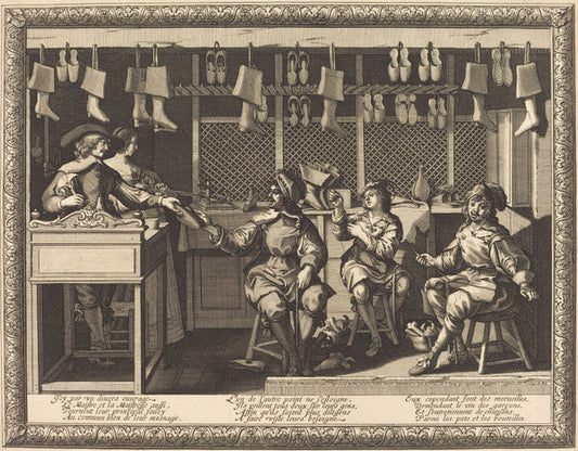 The Shoemakers by Abraham Bosse (French, 1602 - 1676), 16X12"(A3)Poster Print