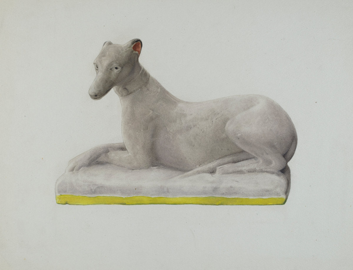 Chalkware Greyhound by Gertrude Koch (American, active c. 1935), 16X12"(A3)Poster Print
