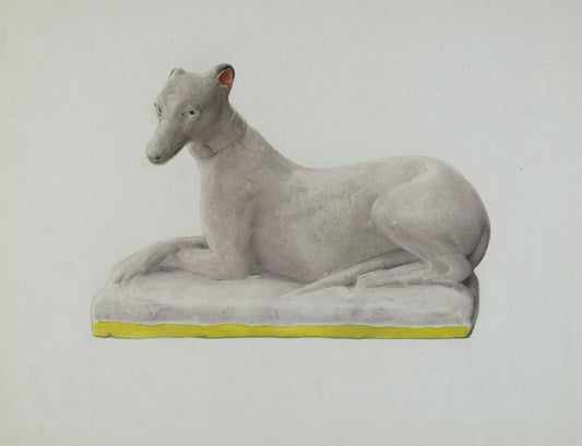Chalkware Greyhound by Gertrude Koch (American, active c. 1935), 16X12"(A3)Poster Print