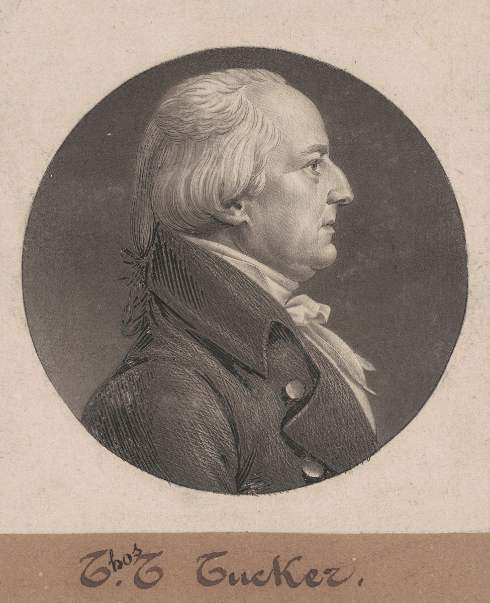Thomas Tudor Tucker by Charles B. J. Févret de Saint-Mémin (French, 1770 - 1852), 16X12"(A3)Poster Print
