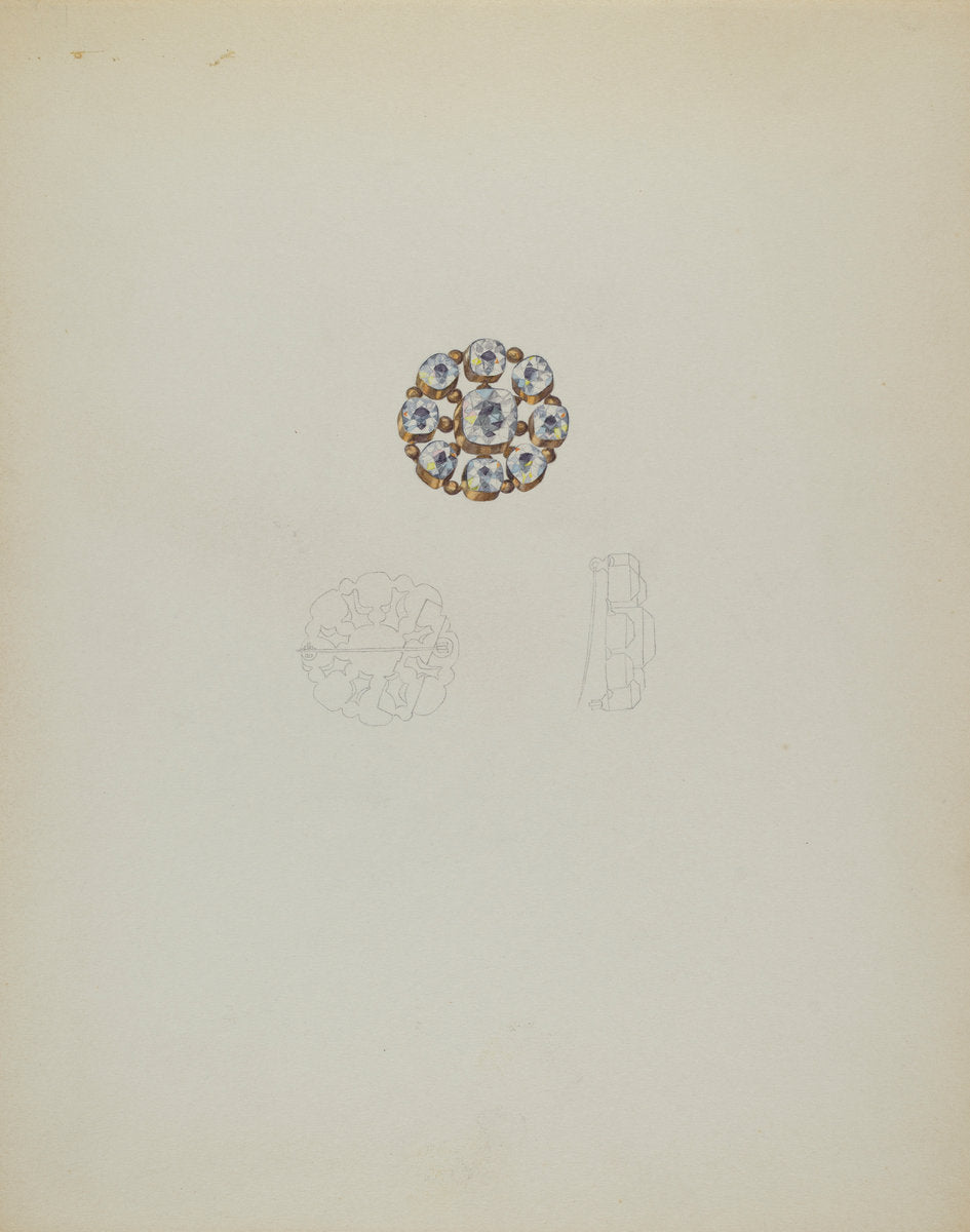 Cameo Brooch by Doris Beer (American, active c. 1935), 16X12"(A3)Poster Print